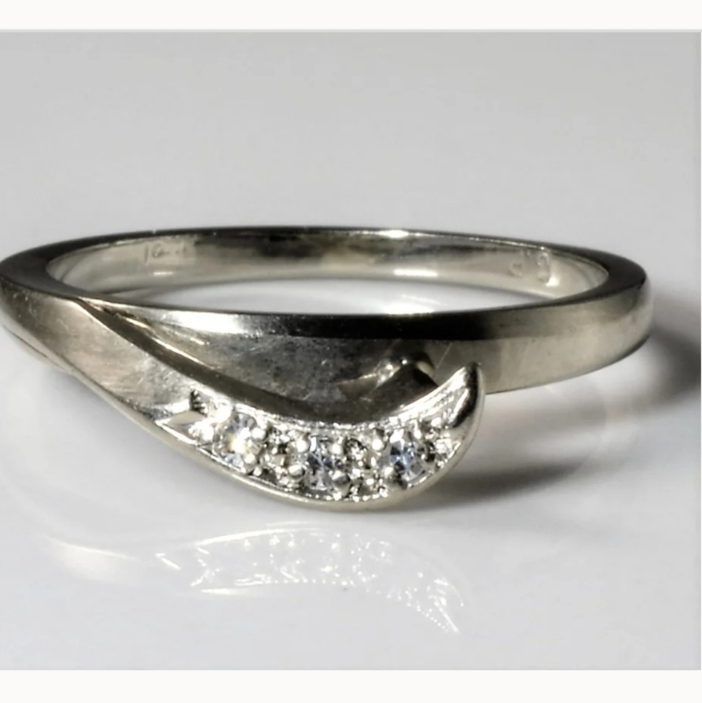 Vintage 14K White Gold & Single Cut Diamonds Ring